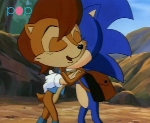 Sonic and Sally hugging