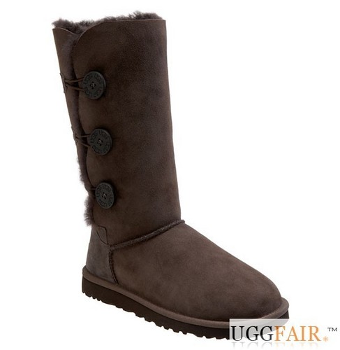 Chocolate Bailey Button Triplet UGG Boots For UggFair.com