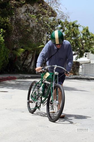  Hugh Laurie- Riding his motorcycle in Hollywood Hills, August 1st