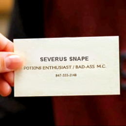  Snape's business card