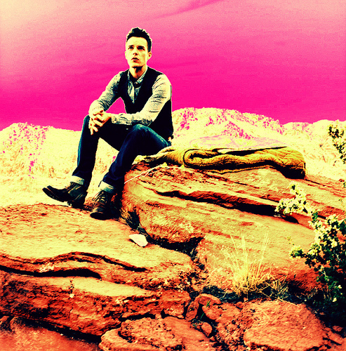 Brandon Flowers on the rocks