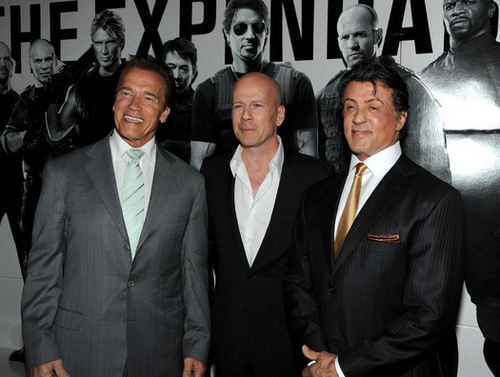 Arnold Schwarzenegger, Bruce Willis & Sylvester Stallone