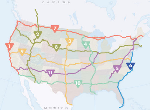  Possible USA Cross-Country Routes