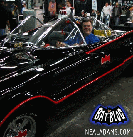  Artist Neal Adams in the Batmobile