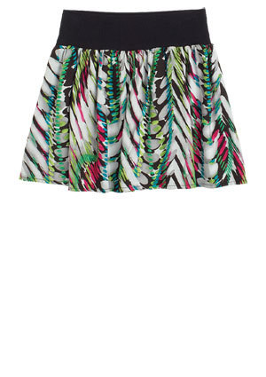 Lacey Feather Print Skirt