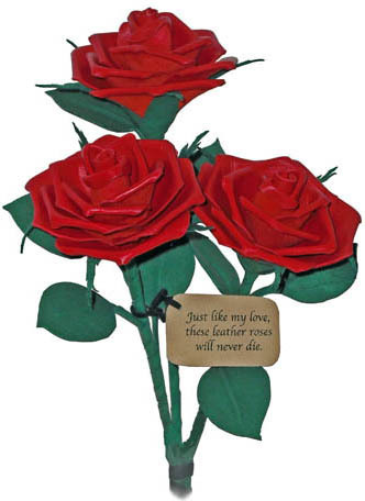  Red Leather mga rosas