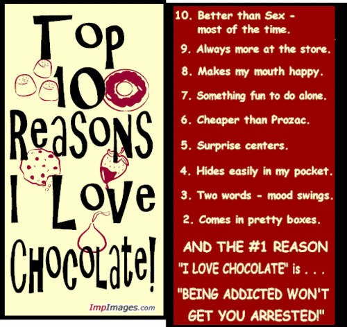  oben, nach oben 10 reasons to Liebe Schokolade