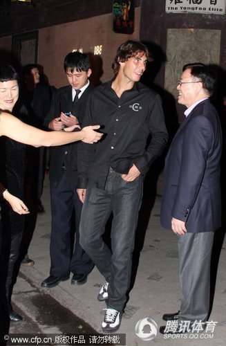  RAFAEL NADAL of Spain attends a fashion party of Cerruti 1881 in Shanghai of China.