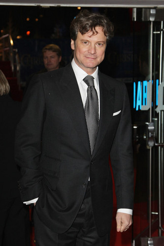  Colin Firth arriving at A Christmas Carol premiere in London