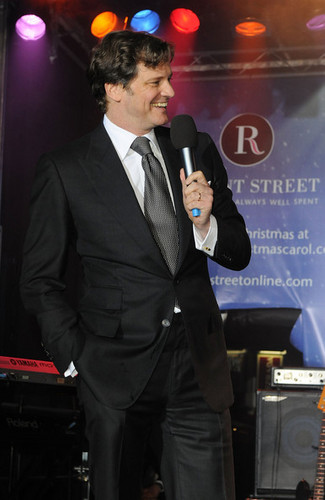 Colin Firth turns on the Christmas lights at Regent Street