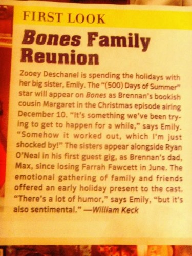  Bones Christmas episode- prévisualiser with TV Guide!