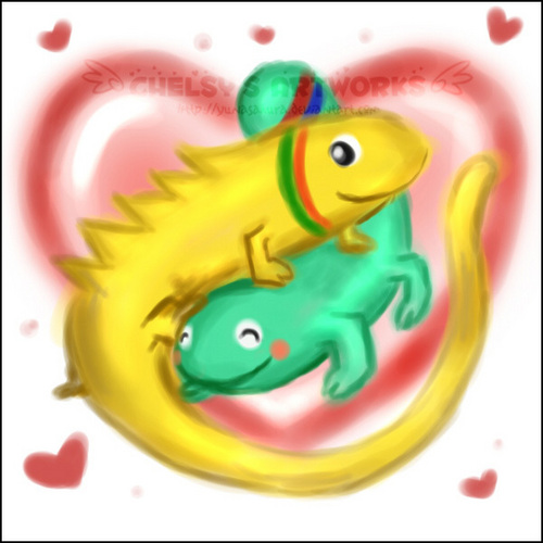  愛 Lizards In Love, A Loving Moment