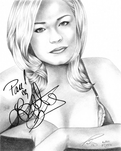  Autographed Pencil Drawing of Leann Rimes