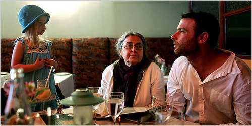  Liev, his mother and niece Nora Connolly at avondeten, diner at Haveli