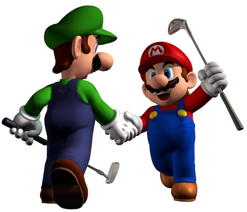 Mario and Luigi golfing