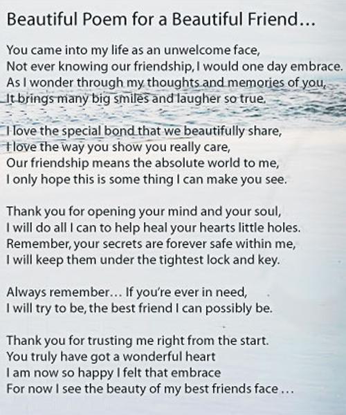  Beautiful poem for a beautiful friend