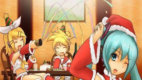  Miku Len and Rin Christmas!
