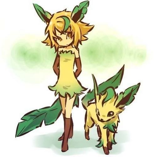  leafeon and trainer