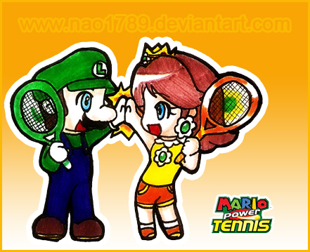  Luigi and गुलबहार, डेज़ी Play टेनिस