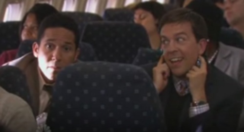 Andy/Oscar on the plane