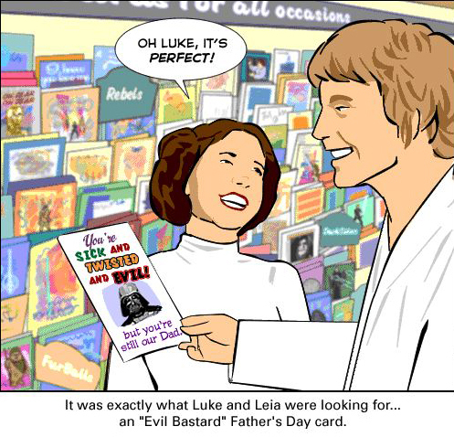  Leia and Luke pick out a fathers araw card