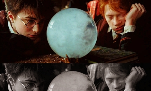  Harry and Ronald having fun at Divination