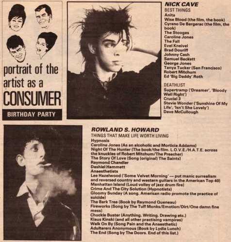  "portrait of the artist as a consumer" NME-10-4-82