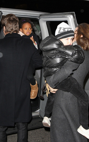  Angelina & Family Out in NYC