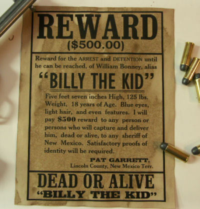  Billy the Kid Reward Poster