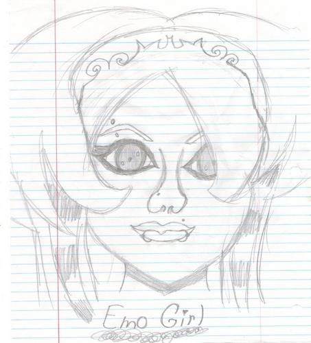  I drew this Эмо girl