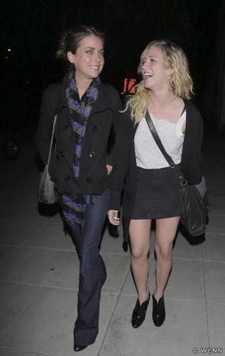  Jessica Stroup and Brittany Snow Walking Towards Foxtail Nightclub