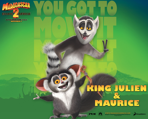  Maurice and King Julien karatasi la kupamba ukuta