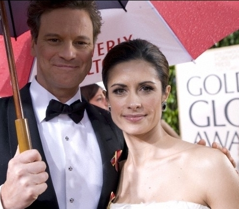Colin Firth and wife Livia Giuggioli attend 67th Golden Globe Awards