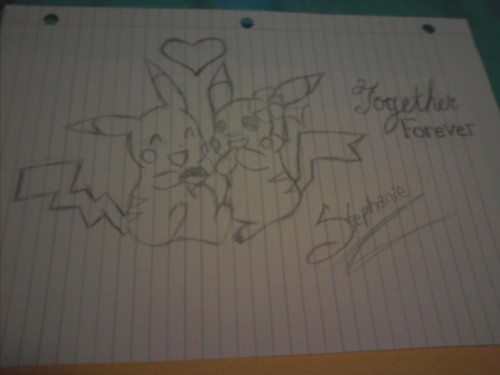 My drawing of a pikachu couple