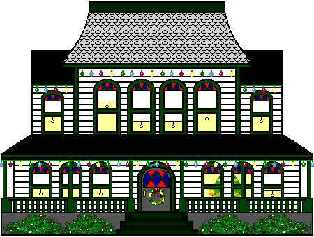  Рождество Decorated Houses (Christmas 2008 ...animated)