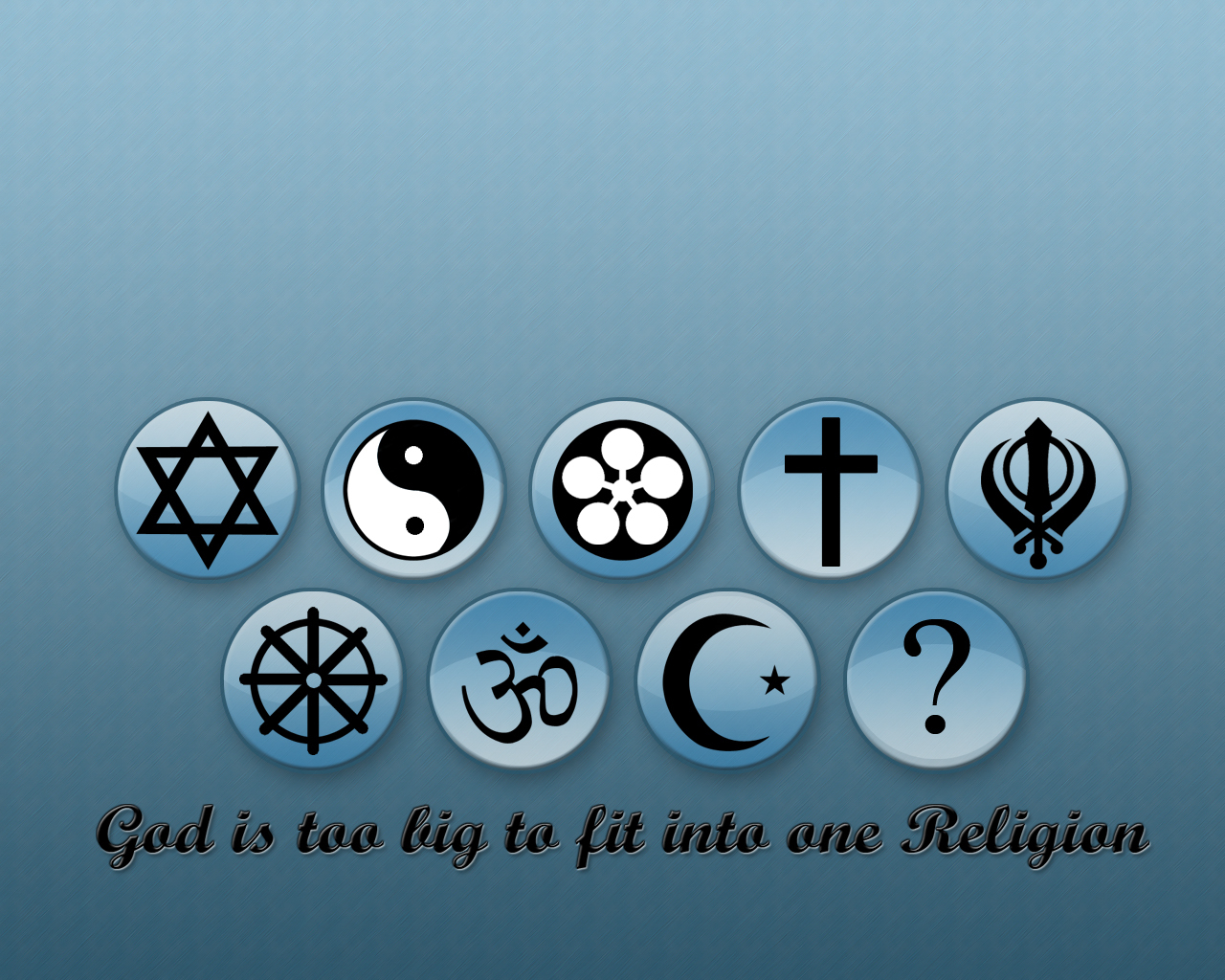 God is too big to fit into one religion wallpaper