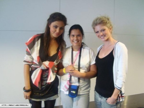 Phoebe and Cariba with their fan