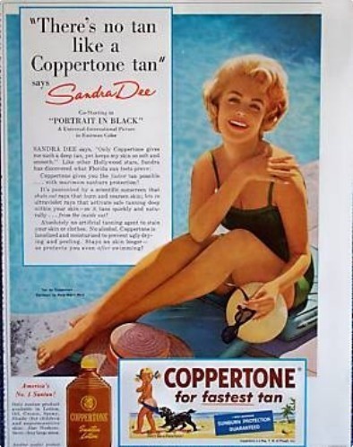  Sandra Dee Vintage Coppertone Ad