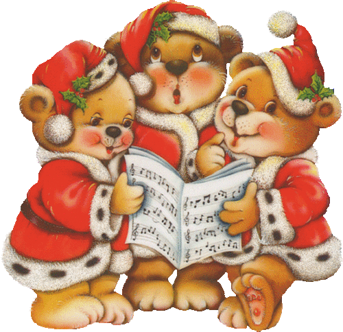  क्रिस्मस Caroling Bears - animated (Christmas 2008)
