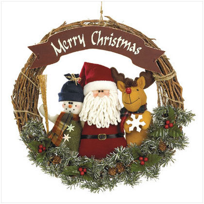  Santa and বন্ধু Wreath (Christmas 2008)