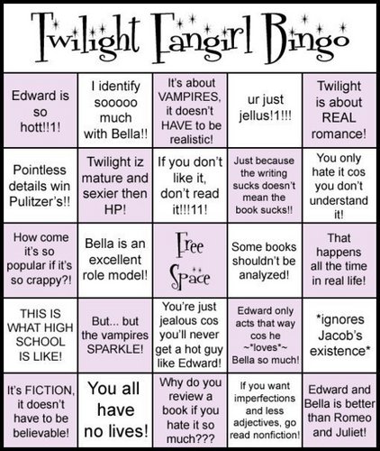  Twilight Fangirl Bingo