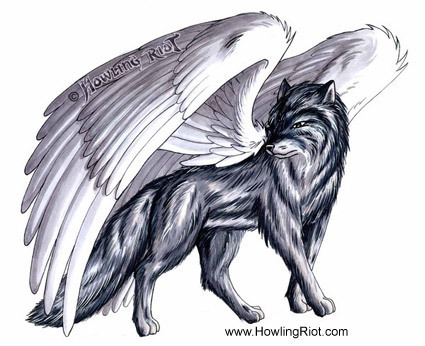  winged 狼, オオカミ