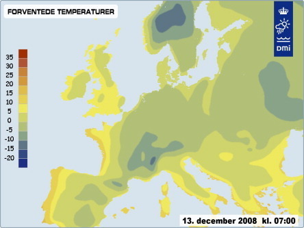  Châu Âu weather december 12th 2008