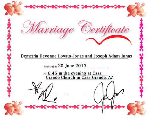  Jemi [fake] Marriage Certificate