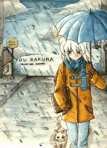  Ryou Bakura and his cat, raining