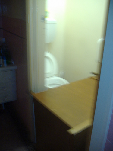  a bureau stuck in Snoznoodle's bathroom