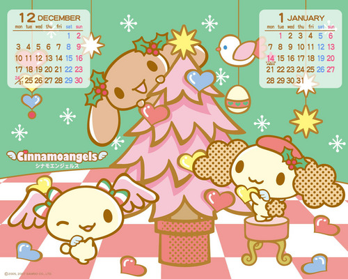  Cinnamoangels Calendar দেওয়ালপত্র Dec-Jan 2007