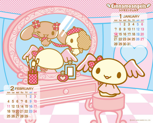  Cinnamoangels Calendar karatasi la kupamba ukuta Jan-Feb 2008