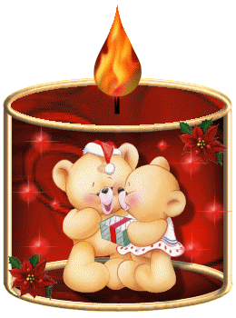 Animated teddy candle,click o n to see it flicker