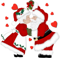  Mr and Mrs Claus kissing